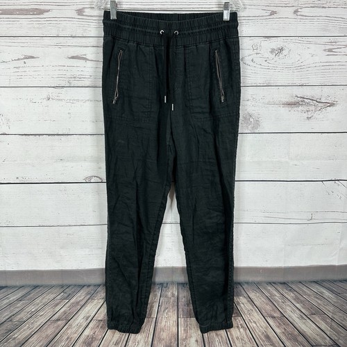 Athleta Cabo Leinenhose Damen 6 Tall schwarz spitz zulaufend atmungsaktiv Costal Jogger