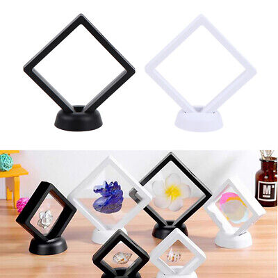 3D Floating Picture Frame Jewelry Display Stand Ring Pendant Holder Protedn