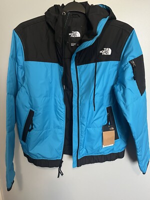 The North Face Acoustic Puffer Jacket Coat HOODED BLUE BLACK