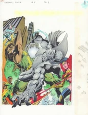 Fantastic Force #6 p.1 Color Guide Art - Team Splash - 1995 by John Kalisz