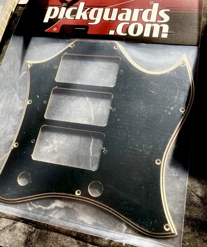 5 Ply Black/Cream Wide Bevel Full Face Pickguard for Gibson SG Custom 3 Pickup 