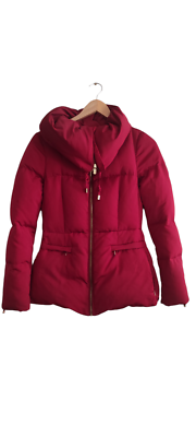 Zara Woman Down Jacket Coat Winter Outwear Puffer Jacket Red