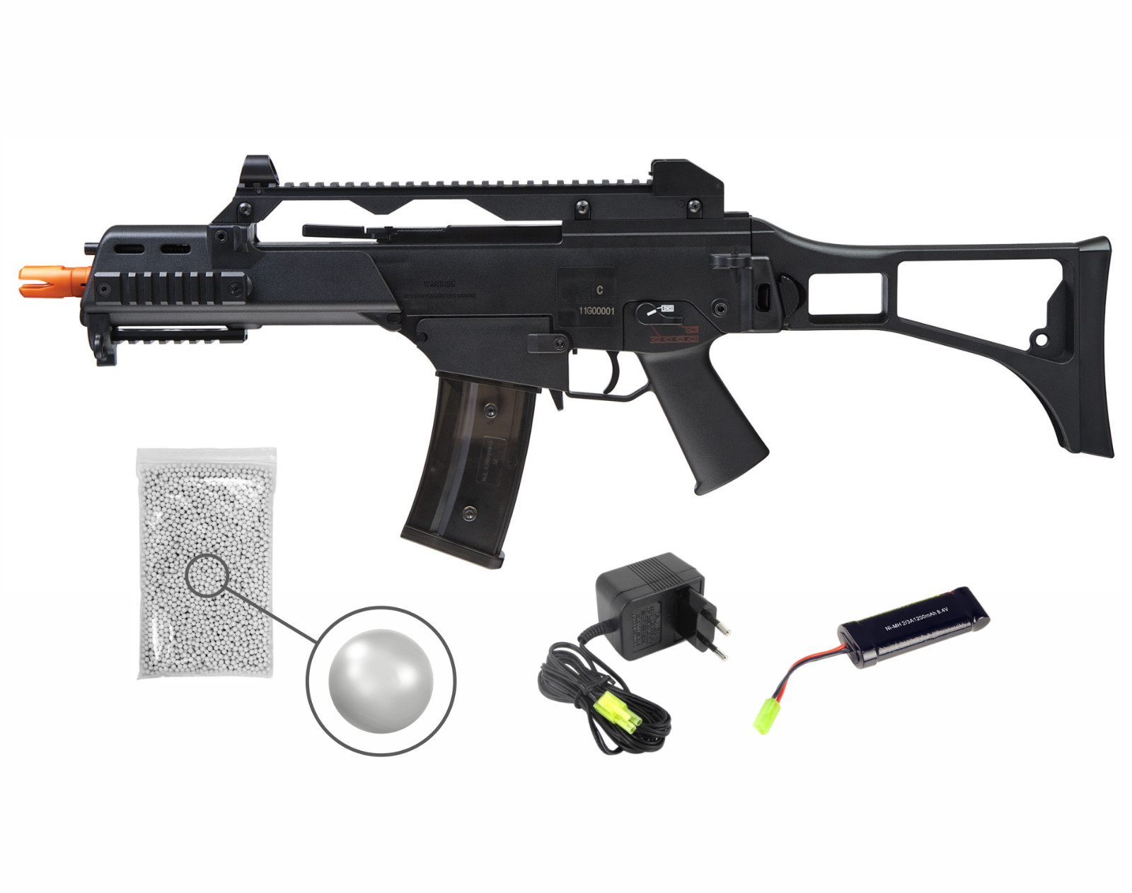 Umarex HK G36C Black AEG Airsoft Rifle with Pack of 1000 6mm