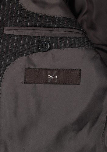 Traje de Lana Ciudad Z Zegna Gris Rayas Talla 50/40R EE. UU. Nuevo Con Etiquetas - Imagen 7 de 8