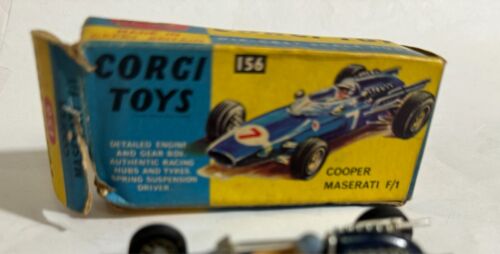 CORGI TOYS - 156 COOPER MASERATI F1 RACING CAR GOOD COND. ALL ORIGINAL 60's BOX - Picture 3 of 8