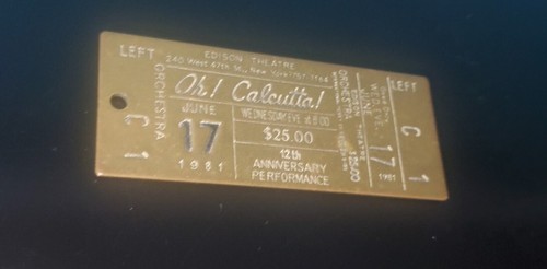 Oh! Calcutta! - Ticket Stub Key Ring - Vintage Broadway Theater Ticket Replica - Picture 5 of 9