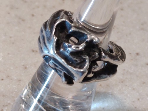 VINTAGE BRUTALIST STERLINGSILBER SÄBELZAHNTIGER SMILODON SCHÄDEL RING - Bild 6 von 12