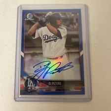 2018 Bowman Chrome Prospect Auto Blue Refractor 108/150 DJ Peters #CPA-DP Auto