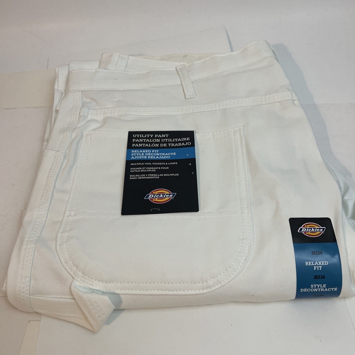 Dickies Painter Pants Mens 38x34 Relaxed Fit Utility White
