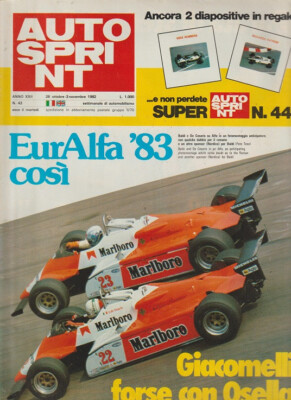 AUTOSPRINT MAGAZIN 43 OKTOBER-NOV 1982 EURALFA GIACOMELLI VIELLEICHT MIT OSELLA ACHTUNG