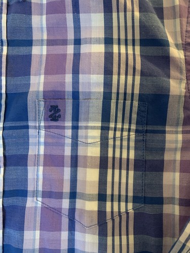 Izod LS Purple Plaid Button Down Boys Size 10/12 Reg - Picture 4 of 4