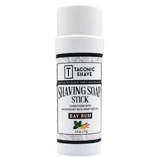 Bay Rum Handcrafted Shaving Soap Stick by Taconic Shave - Made in USA - 2.5 oz.