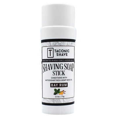 Bay Rum Handcrafted Shaving Soap Stick by Taconic Shave - Made in USA - 2.5 oz.