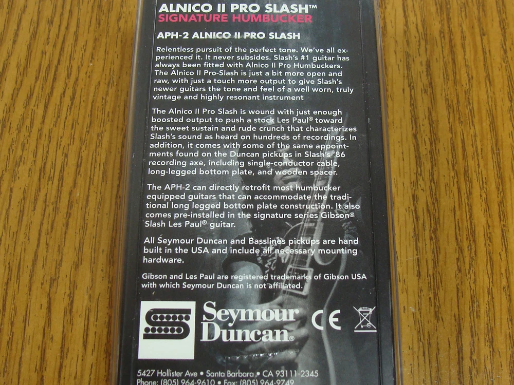 NEW Seymour Duncan APH-2n SLASH Alnico Pro II 2 Humbucker PICKUP