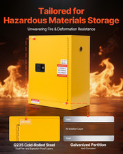 Flammable Cabinet, 23.2 x 18.1 x 35.4 Inch, Yellow