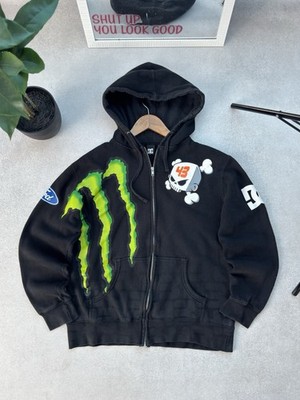 Vintage DC X Monster Energy Racing Y2K Rare Ken Block 43 Zip Hoodie Men Size M