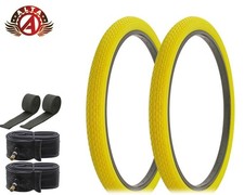 ALTA BICYCLE CRUISER DURABLE TIRES 26 x 2.125 YELLOW CLASSIC MINI BRICK 6pc SET.