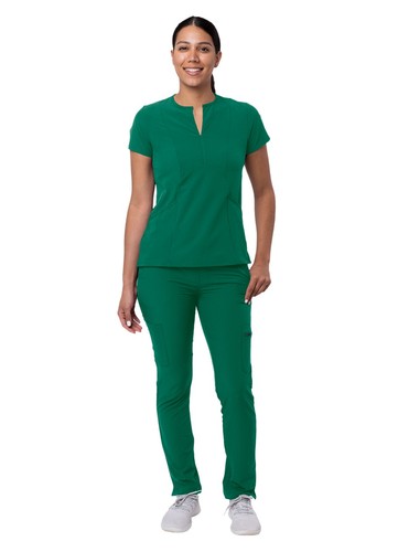 Adar Scrub Set For Women - Bib Front Smock Scrub Top & Skinny Cargo Scrub Pants - Picture 103 of 161
