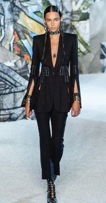 Alexander McQueen Italy Black Laced Grommet Blazer Jacket 40 4 Small