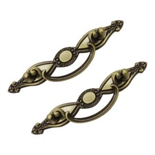 6 Pack Antique Brass Drawer Pulls, 3-1/4 Inch Hole Center Vintage Cabinet Han...