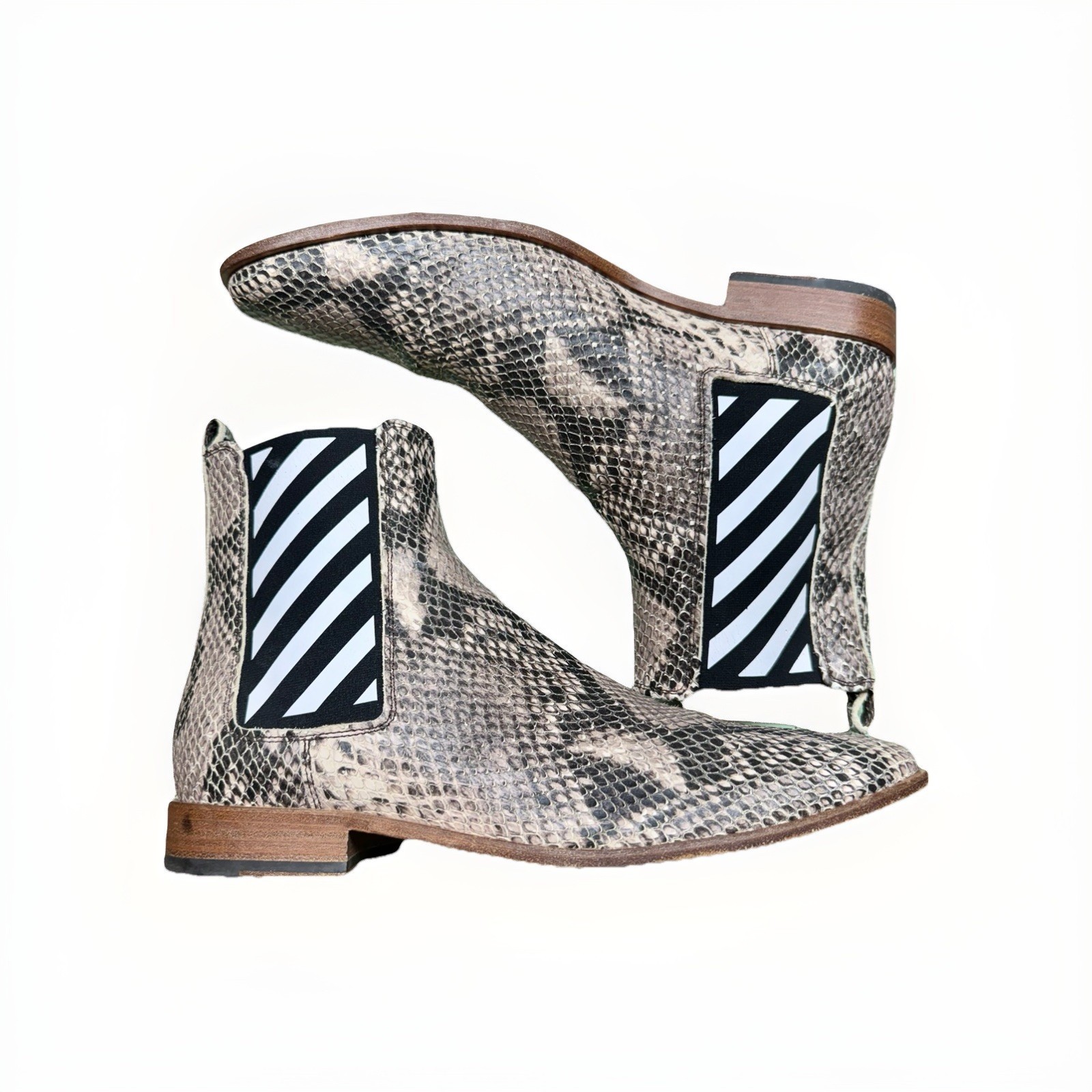 Off-White c/o Virgil Abloh Python Diagonal Chelse… - image 1