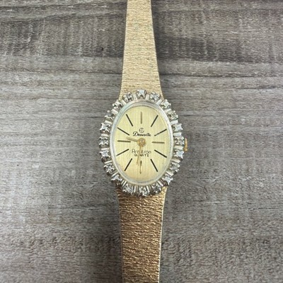Vintage DEAUVILLE Armitron Quartz Women\'s Watch Italy Vintage Deauville Crystals Bezel Gold-plated Stainless-steel  main image 4