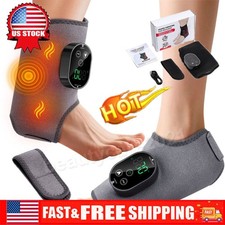 3-in-1 Electric Foot Ankle Massager Brace Pain Relief Heating Vibration Therapy