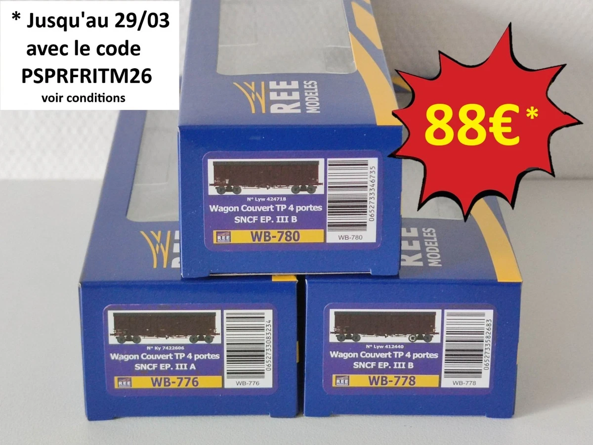 ROCO HO - Lot de 2 coffrets de 4 voitures Capitole ep III SNCF - Roco