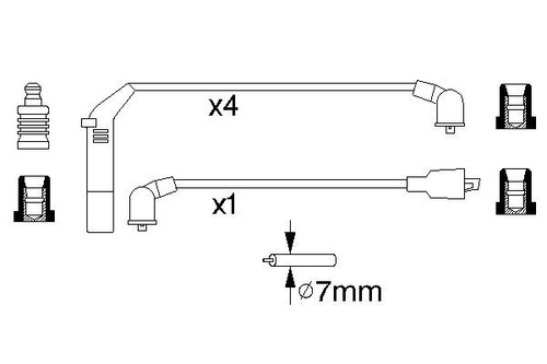 IGNITION CABLE KIT 0 986 356 813 FOR HYUNDAI PONY/EXCEL LANTRA S/COUPE 1.3L 4cyl - Picture 6 of 10