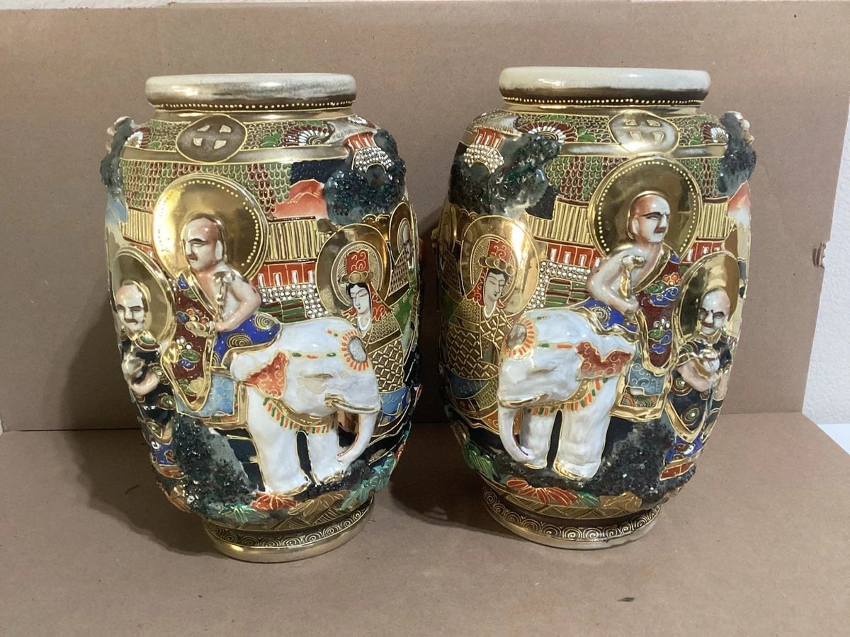 陶瓷日本古董花瓶| eBay