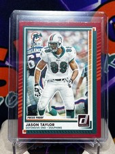 2025 Donruss Football Jason Taylor Red Press Proof #56 Miami Dolphins 