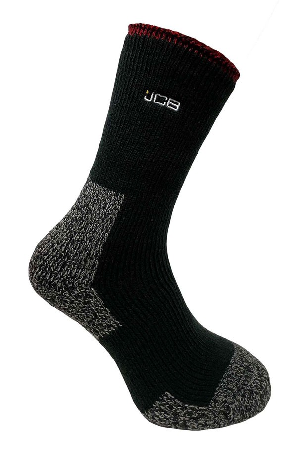 Jcb Workwear Thermasocks With Extended Achilles Black/Grey Size 46000
