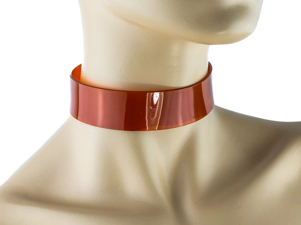 Vinilo liso transparente o PVC esclavo Bdsm-gargantilla-puta-cuello-gargantilla-adulto-rizado Foto 4 de 4