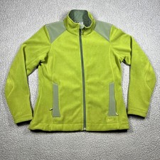 REI Grid Fleece Jacket Womens Full Zip Lime Green Size M Hiking Outdoor RN37249