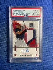 2025  Impeccable Elegance Jersey Auto 04/99 James Wood #EJA-JW Auto PSA 9/10