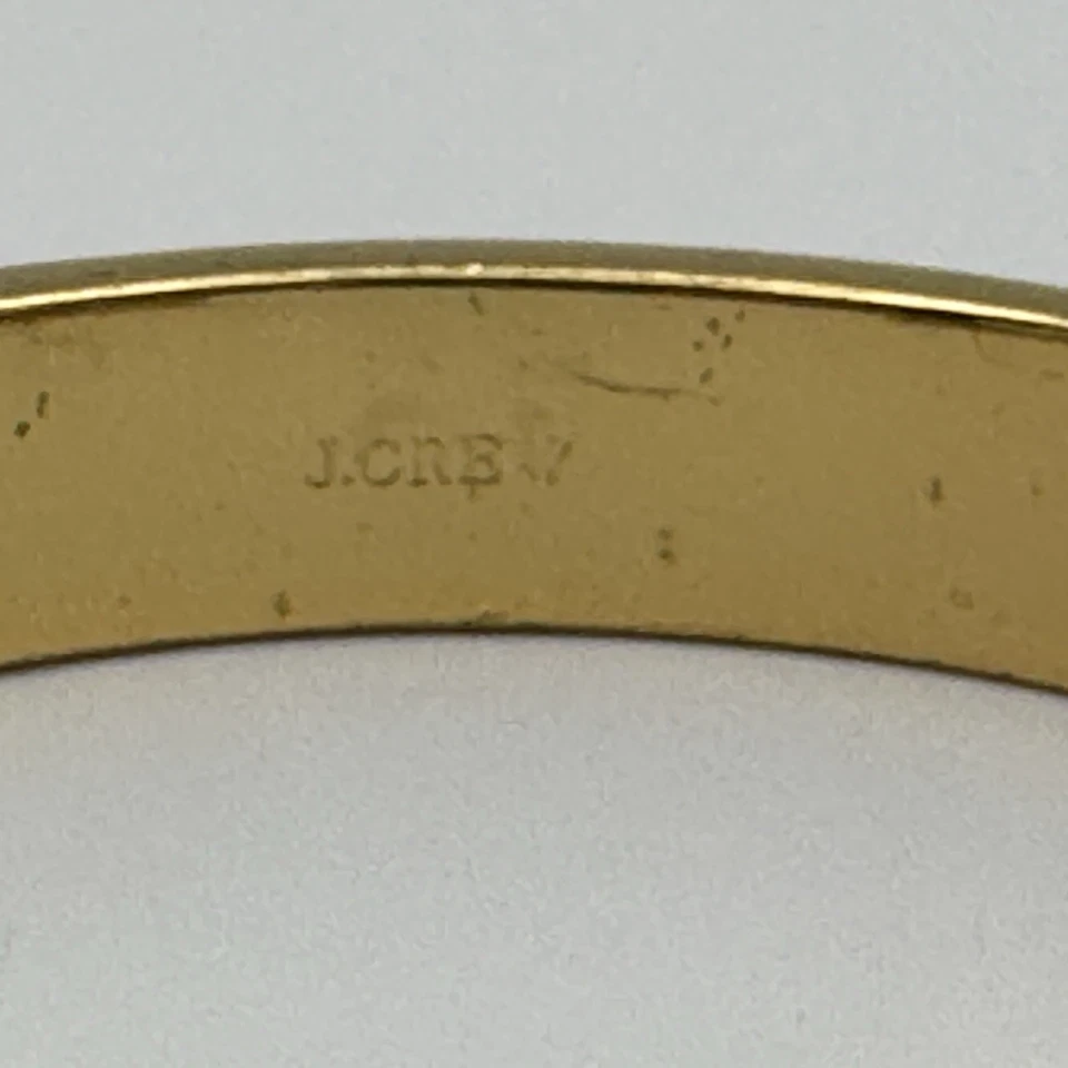 Brazalete J.Crew Brazalete Tono Dorado Negro Incrustación Plástico Abierto Rígido Joyería Foto 4 de 4