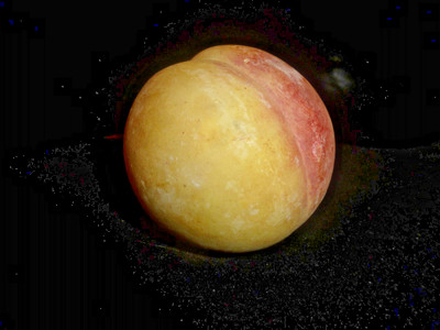 Antique Faux Stone Fruit Peach Alabaster, Hand Carved, Hand painted, Volterra
