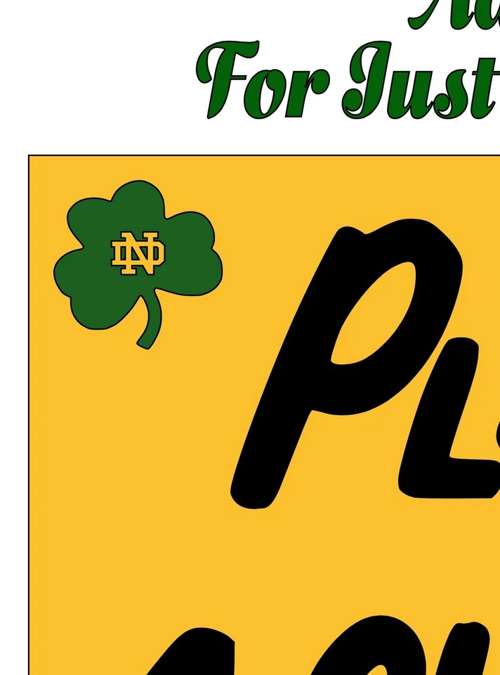 Notre Dame Play Like A Champion Today Handmade Acrylic Wall Sign NOT Crummy Tin - Image 4 of 4