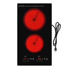 Electric Cooktop 2 Burners 2100W, 110v-120v Electric Stove Top 12 inch, Count...