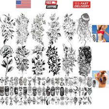 82 Sheets 3D Flowers Temporary Tattoos for Women Adult, Including 12 Sheets L...