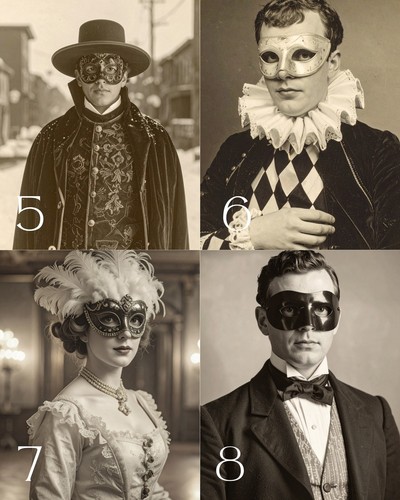 Impresiones de mascaradas victorianas elige 10 retratos antiguos enmascarados arte efímero - Imagen 3 de 7