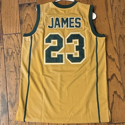 Highlights LeBron James St. Vincent St. Mary HS Gold Green Jersey