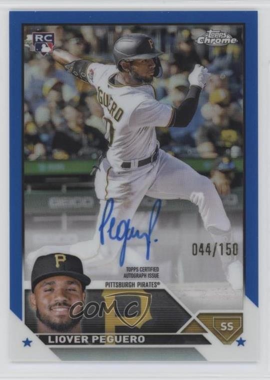 2023 Topps Chrome Rookie Blue Refractor /150 Liover Peguero #RA-LP Auto RC 18xo
