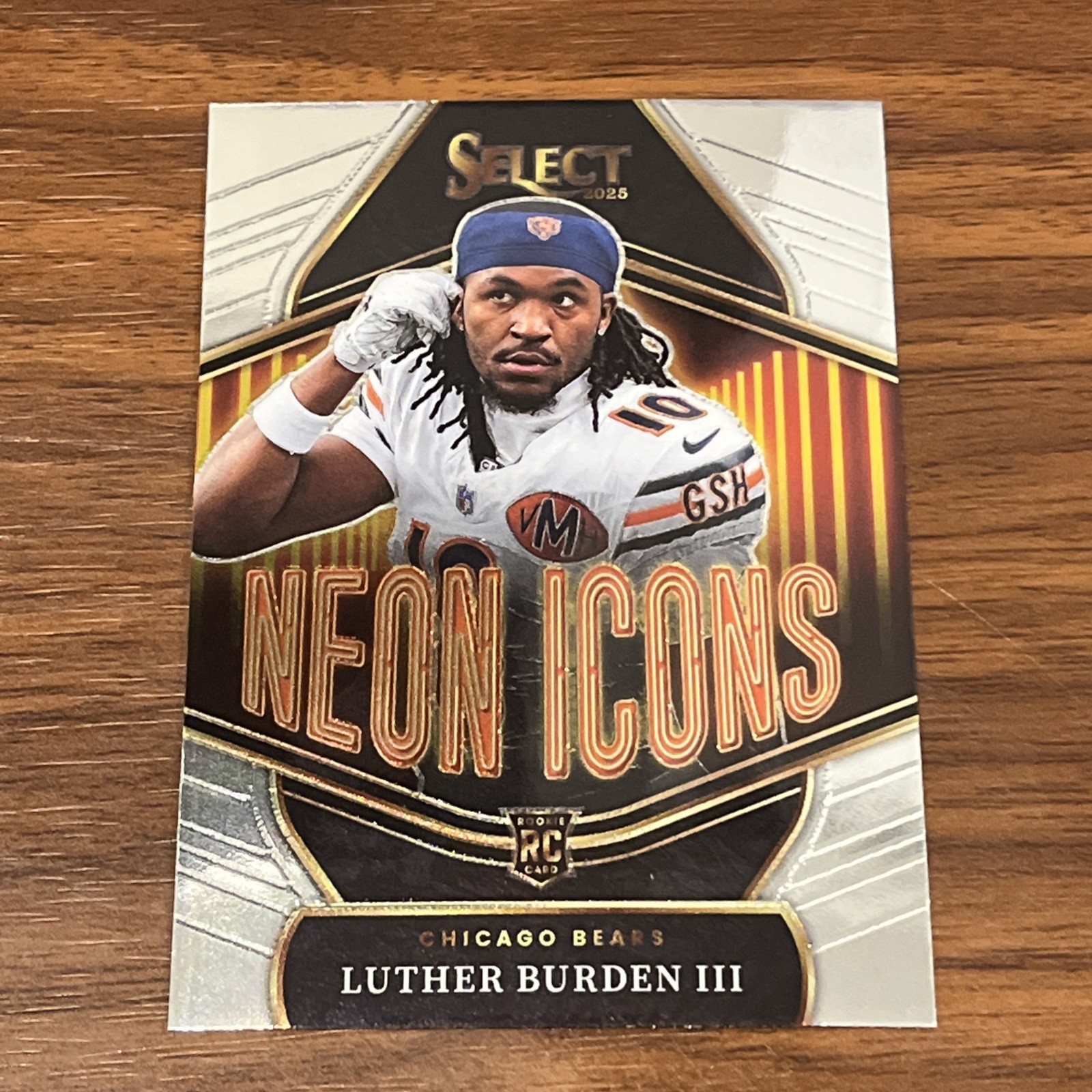 2025 Panini Select Luther Burden III RC #2 NEON ICONS Base Chicago Bears