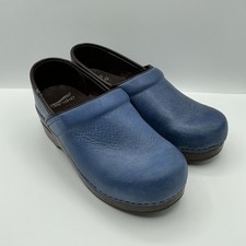 Dansko Professional Women's Size 36 US 6-6.5 Blue Leather Clogs