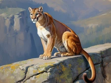 Vigil on the High Bluff - 1 of 1 - 18" x 24" Fine Art Print - Puma, Panther