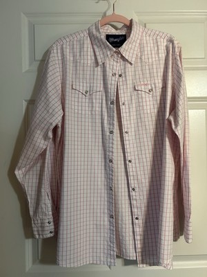 Wrangler Woman s Button Long Sleeve Western Pink Plaid Size 2X