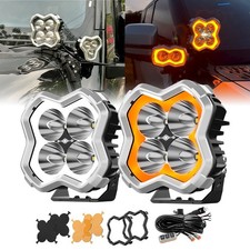 Colight 4 Combo Led Pod Off Road Lights W Drlturn Signal4covers And Harness