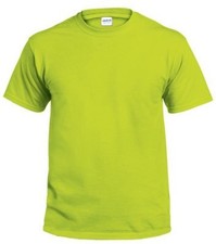 T-Shirt, Short-Sleeve, Safety Green Cotton, Large