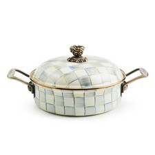 MacKENZIE CHILDS STERLING CHECK 3 QT QUART CA...